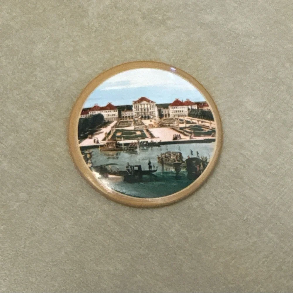 Vintage Souvenir Mirror- Nymphenburg Palace in Munich, Germany Round Mirror